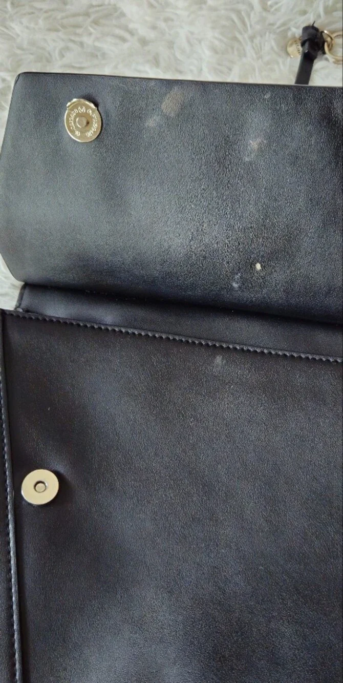GUESS Shawna Black Faux Leather Logo Top Handle Satchel